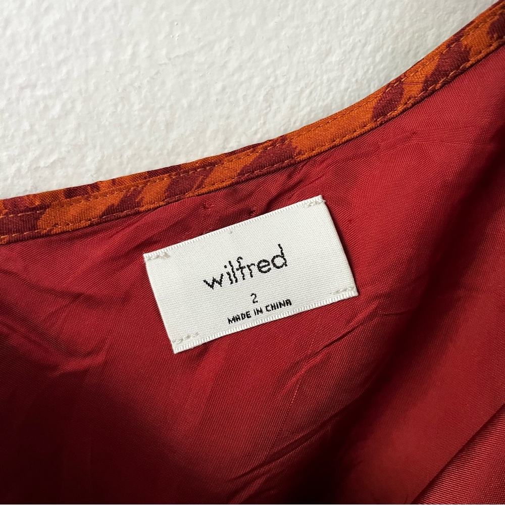 Aritzia Wilfred Rhapsody One Puff Sleeve Animal Print Ruched Mini Dress size 2 - Picture 10 of 16